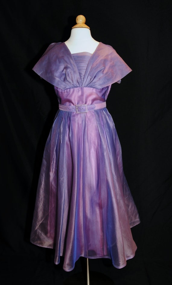 Vintage 60's / Lavender & Purple Organza Party Pr… - image 2