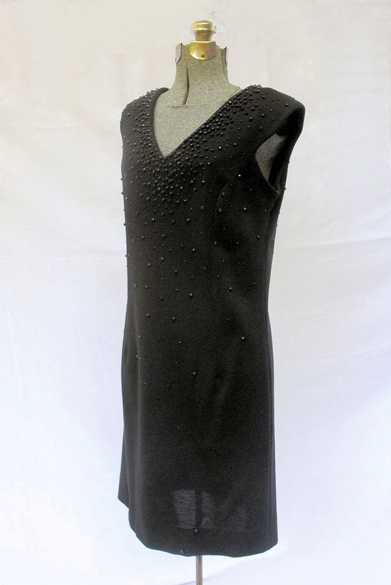 Vintage 60's / by Rontini / Beaded Black Wool Jer… - image 6