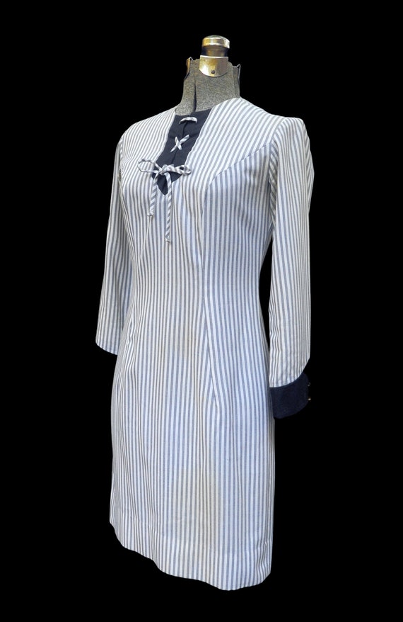 Vintage 50's 60's / Helen Whiting / Gray Striped … - image 7