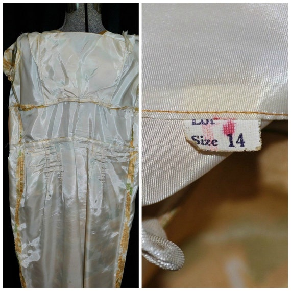 Vintage 50's 60's Floral Sheath Dress / Watercolo… - image 4