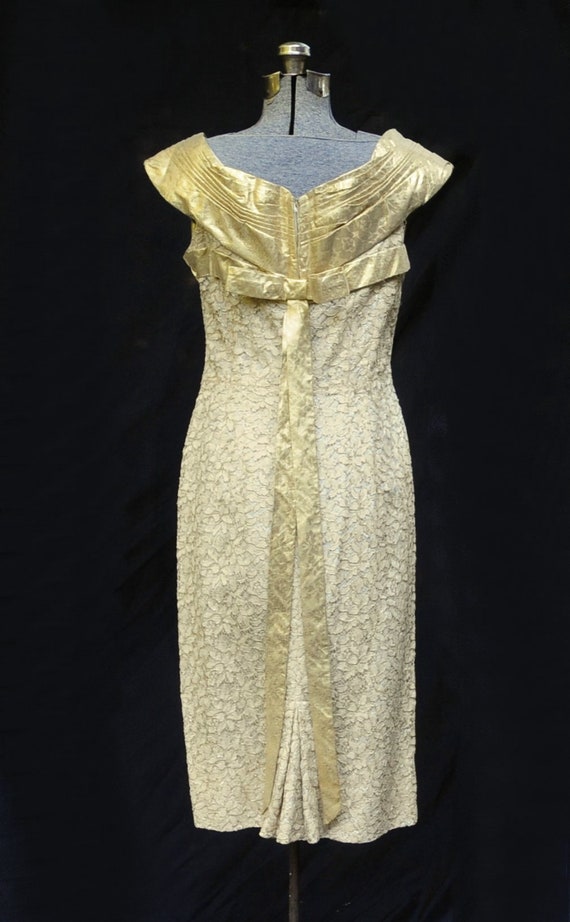 Vintage 50's / Miss Cane New York / Gold Lace & L… - image 7