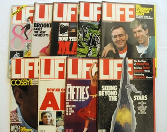 Vintage 1985 LIFE Magazines Jan-Dec, Your CHOICE, Swimsuits, Mafia, Penguins, AIDS, 50's, the Stars Great for Birthday/Anniversary Gift!