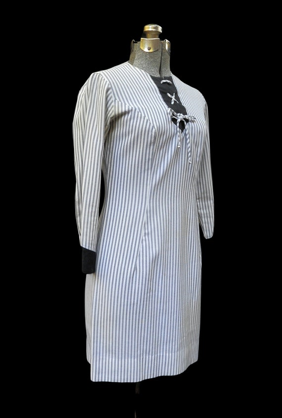 Vintage 50's 60's / Helen Whiting / Gray Striped … - image 6