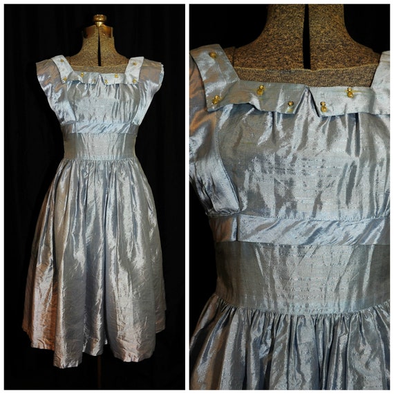 VTG 50's 60s / Teena Paige Blue Formal Dress / XXS