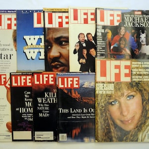 Vintage 1993 LIFE Magazines You CHOOSE March-Nov Hollywood, Streisand, Mickael Jackson, Cheers, Smarter Babies, 1993 Birthday Anniversary