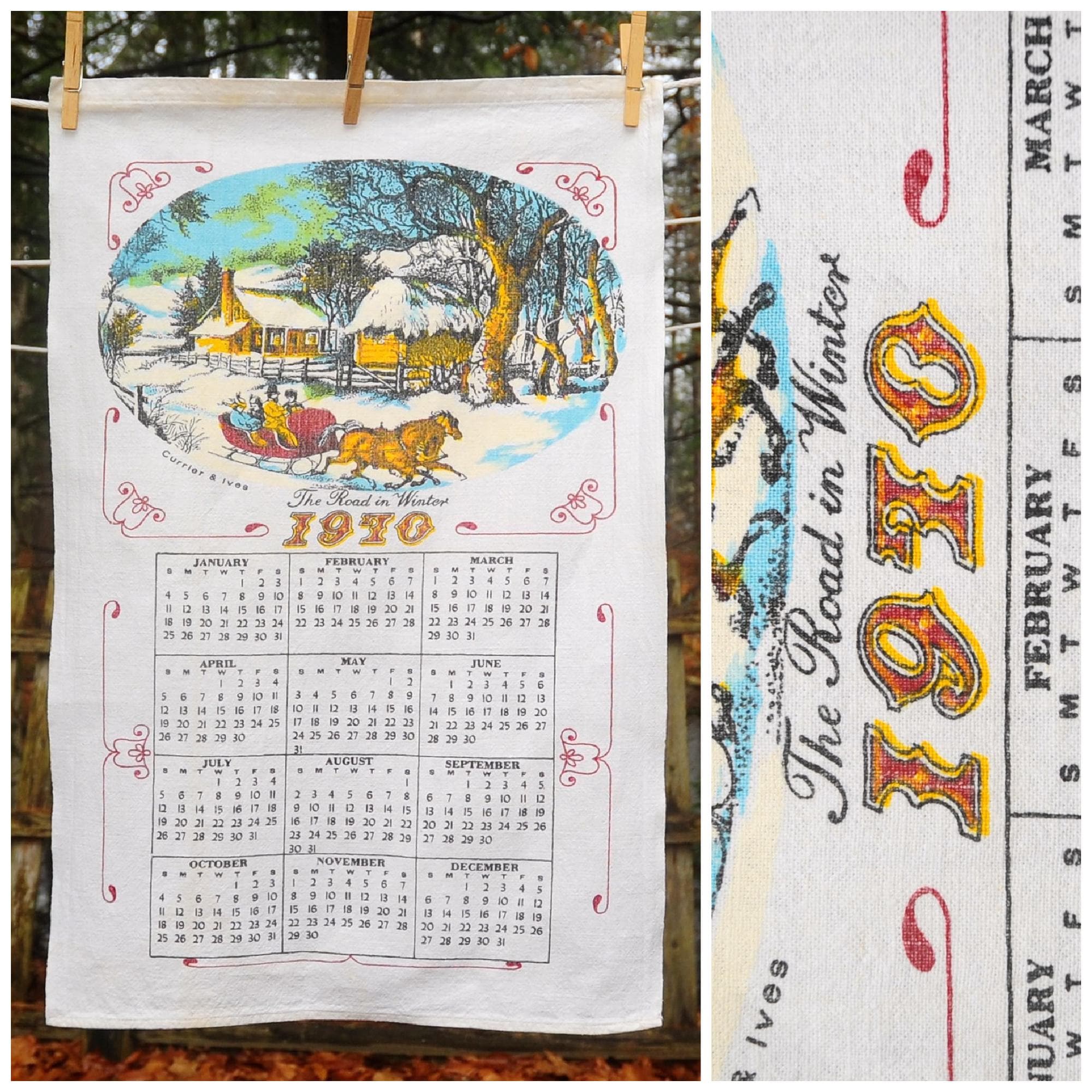 70s Vintage Calendar 1970 - Etsy
