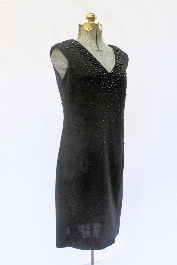 Vintage 60's / by Rontini / Beaded Black Wool Jer… - image 4