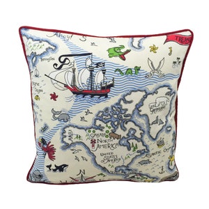 Sanderson - Treasure Map - Vanilla - Kinder Kissenbezug Dekokissen Designer Home Decor