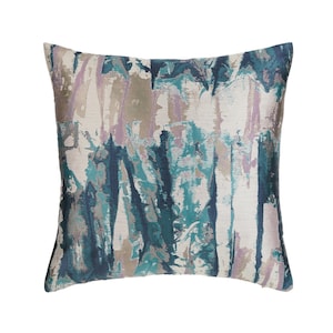 Harlequin - Takara - Teal / Ink - Modern Shibori Weave Ink Splash Designer Cushion Cover - Luxury Throw Pillow - Handmade Home Decor
