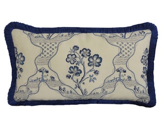 Schumacher - Marella Delft - Atemberaubender Blauer Zierkissenbezug / Kissenbezug