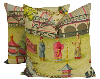 Manuel Canovas - Pagoda - Rose -  Cushion Cover Throw Pillow Designer Home Decor