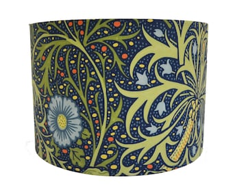 William Morris - Seaweed - Cobalt / Thyme - Lampshade Stunning Handmade