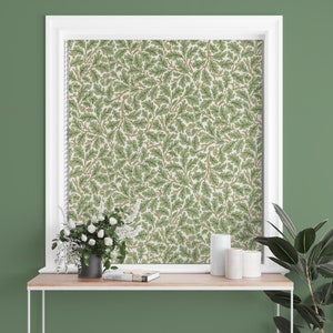 William Morris - Eiche - Wald / Creme - Maßanfertigung Professionell gefertigtes Raffrollo