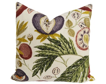 Sanderson - Jackfruit - Fig and Olive - Cushion Cover Throw Pillow Designer Home Decor