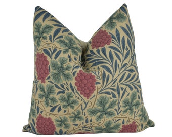 William Morris - Vine - Russet / Heather - Cushion Cover Throw Pillow Designer Home Decor