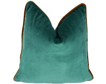 Teal gold pillow | Etsy Green Turquoise Teal Throw Pillow