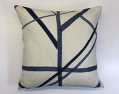 Kelly Wearstler Channels Periwinkle and Oat 18 quot Square Cushion Cover