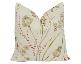 Sanderson - Summer Harvest - Claret / Olive - Stunning Designer Cushion Cover Home Décor Throw Pillow