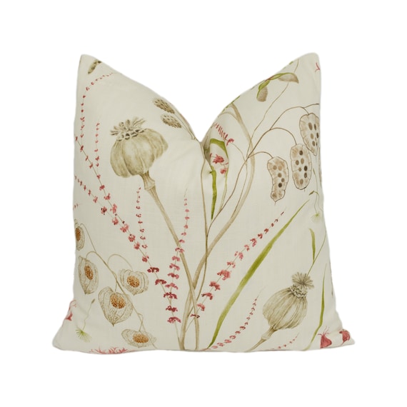 Sanderson - Summer Harvest - Claret / Olive - Stunning Designer Cushion Cover Home Décor Throw Pillow