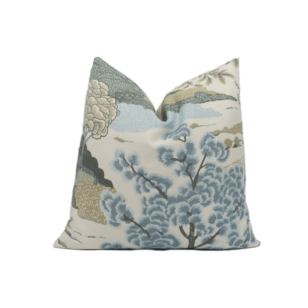 Thibaut Daintree Aqua Handmade Cushion Cover Stunning Throw Pillow