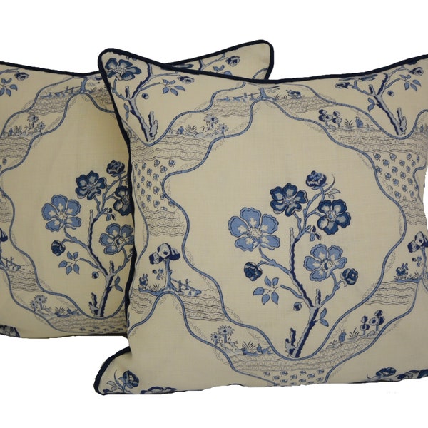 Schumacher - Marella - Delft - Cushion Cover Pillow Throw