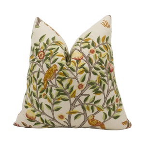 William Morris - Kelmscott Embroidery - Russet / Artichoke - Classic English Luxury Embroidered Designer Cushion Cover Throw Pillow Home