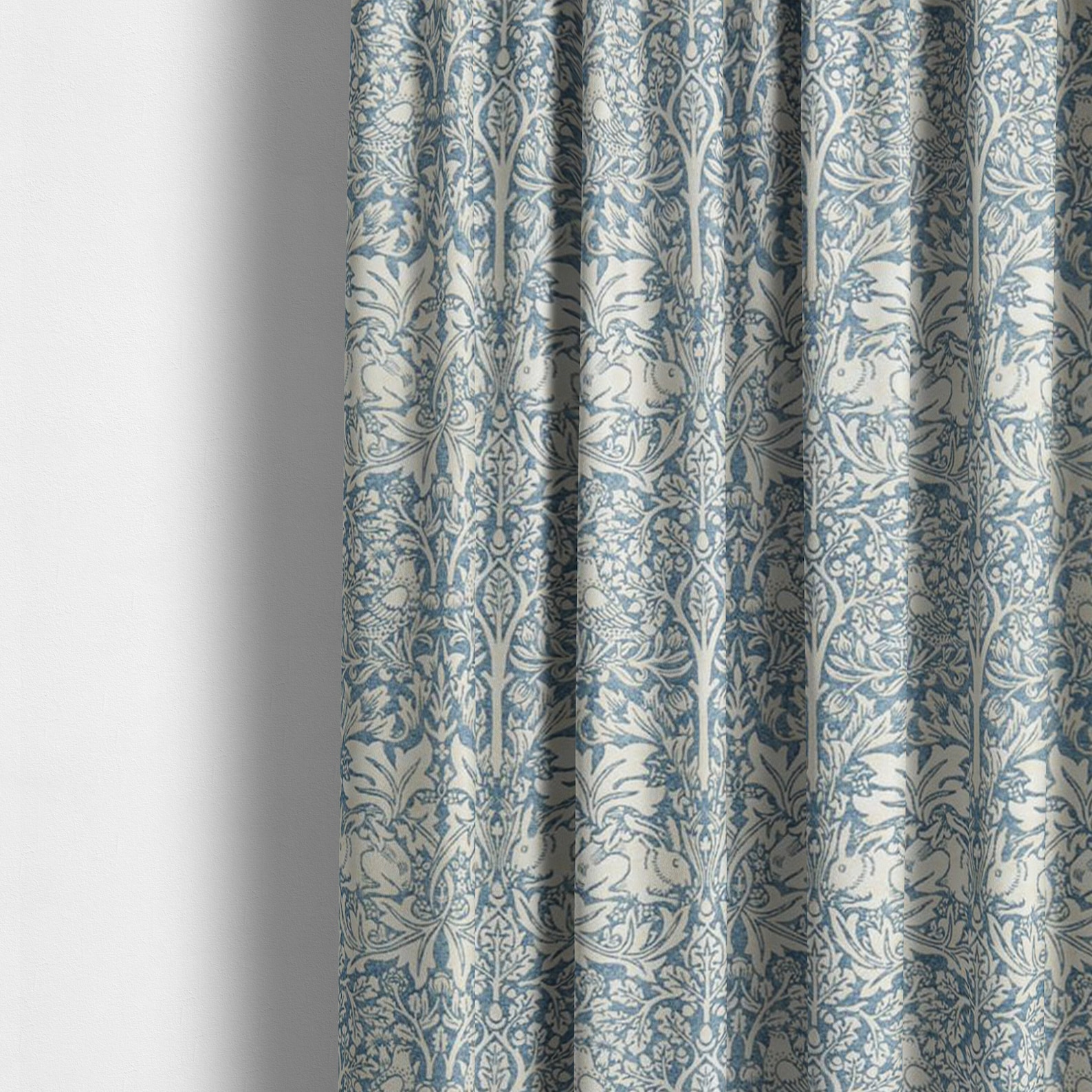 William Morris Brer Rabbit Slate Vellum Curtains Made to Measure Drapes ...
