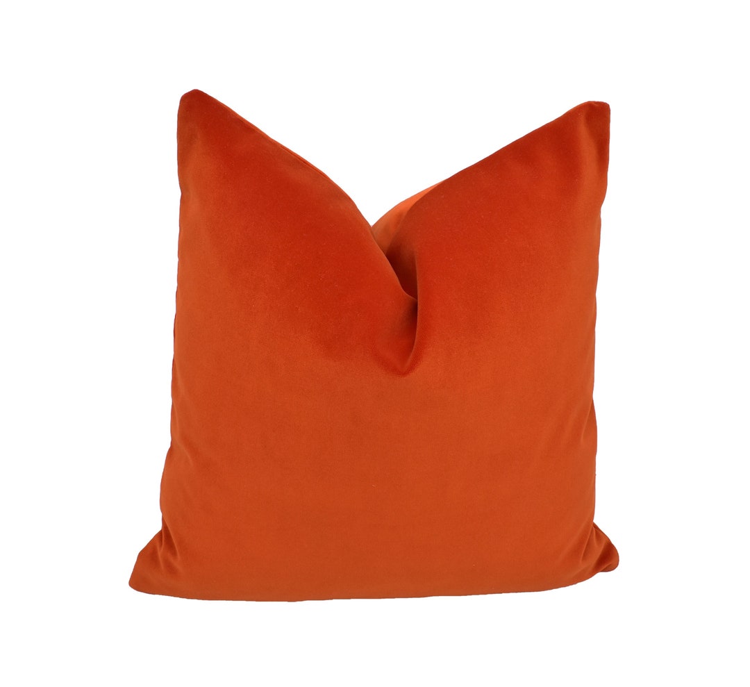 Designer Velvet Stunning Orange Cushion Cover Throw Pillow Etsy