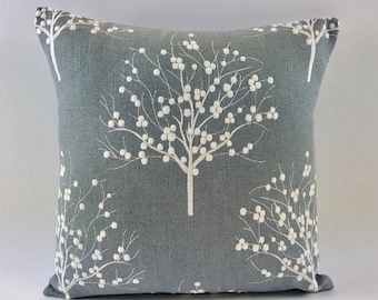 Clarke & Clarke - Bowood - Chambray - Fantastiskt broderat kuddfodral för heminredning, prydnadskudde
