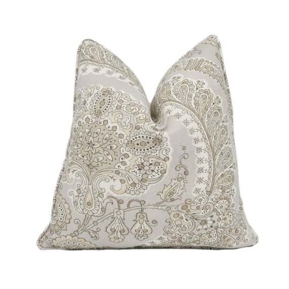 Nina Campbell Les Indiennes Grey Self Piped Paisley Inspired - Main Image