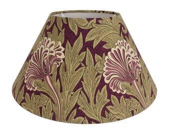 William Morris - Tulip - Heather / Olive - Coolie Lampshade - Conical Ceiling Light - Classic English Floral - Handmade Designer Home Décor