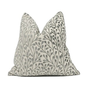 Porter & Stone - Pimlico - Dove - Small Scale Plant Vine Motif Cushion Cover - Handmade Throw Pillow - Designer Home Décor