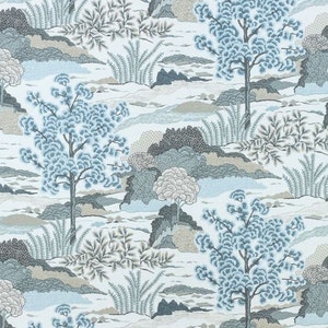 Thibaut - Anna French Fabric - Daintree  - Aqua  Made to Measure Curtains - draper panels