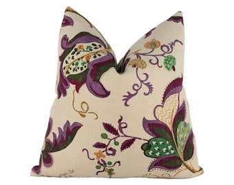 Sanderson - Roslyn - Emerald / Damson - Stunning Designer Cushion Cover Home Décor Throw Pillow