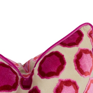 Manuel Canovas - Tiana - Rose / Orange - Glamorous Designer Cut Velvet Cushion Cover - Handmade Throw Pillow - Designer Home Décor image 3
