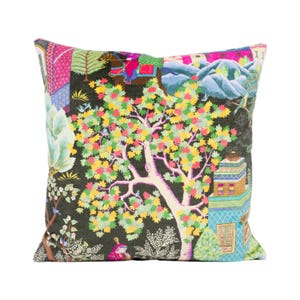 Manuel Canovas - Leyla Velours - Brun - Vibrant Cluttercore Maximalist Velvet Designer Cushion Cover - Bohemian Throw Pillow - Handmade Home image 6