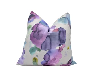Voyage - Cloud Burst - Damson - Gorgeous Watercolour Cloud Designer Cushion Cover - Luxury Throw Pillow - Handmade Home Decor