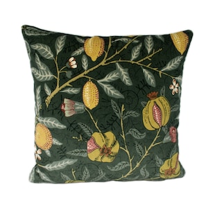 William Morris - Fruit Velvet - Walnut / Bullrush - Cushion Cover Throw Pillow Designer Home Decor