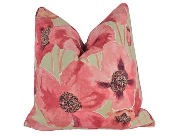 Sanderson - Embleton - Claret / Linen - Self Piped Cushion Cover Throw Pillow Designer Home Decor
