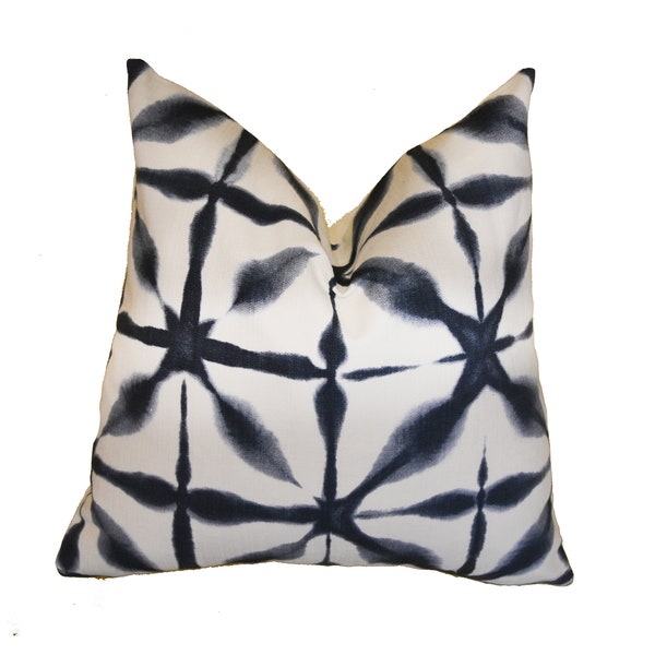 Schumacher - Andromeda - Indigo - Traditional Japanese Shibori Designer Cushion Cover - Handmade Throw Pillow - Designer Home Decor