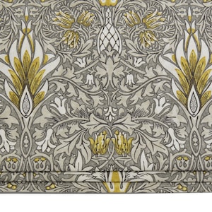 William Morris - Snakeshead - Zinn/Gold - Maßanfertigung Professionell gefertigte Raffrollos