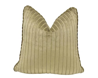 Wemyss - Europa - Warm Taupe - Velvet Cushion Cover – Subtle Textured Stripe – Calm Neutral Interiors – Timeless Luxury Cushion