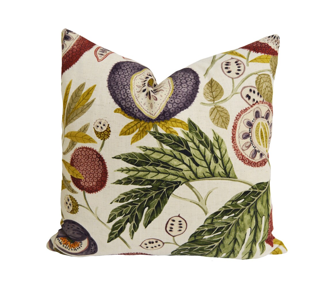 Sanderson Jackfruit Fig and Olive Cushion Cover Throw Etsy UK