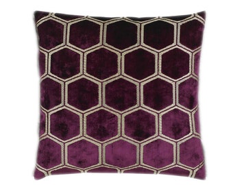 Designers Guild - Manipur - Damson - Luxury Velvet Cushion Cover Throw Pillow Designer Home Decor