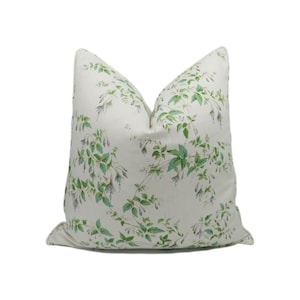 Colefax and Fowler - Fuchsia - Silver / Leaf - Delicate Floral Designer Cushion Cover - Handmade Throw Pillow - Luxury Home Décor