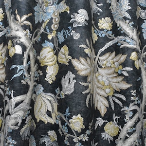Thibaut - Chatelain - Charcoal - Made to Measure Curtains - draper panels Designer Home Décor