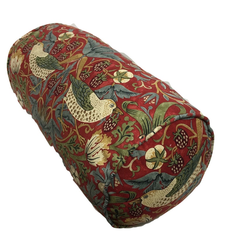 strawberry thief cushion red