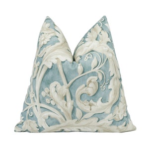 Sanderson - Tilia Lime - Soft Teal - Capa de almofada impressionante do National Trust Almofada feita à mão Decoração de casa de designer