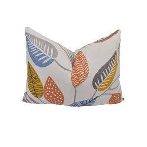 ILIV - Forest Leaves - Tangerine - Scandi Botanical Cushion Cover - Retro Leaf Handmade Throw Pillow - Warm Autumnal Pillow