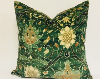 William Morris - Montreal Velvet - Forest / Teal -  Cushion Cover Throw Pillow Designer Home Decor